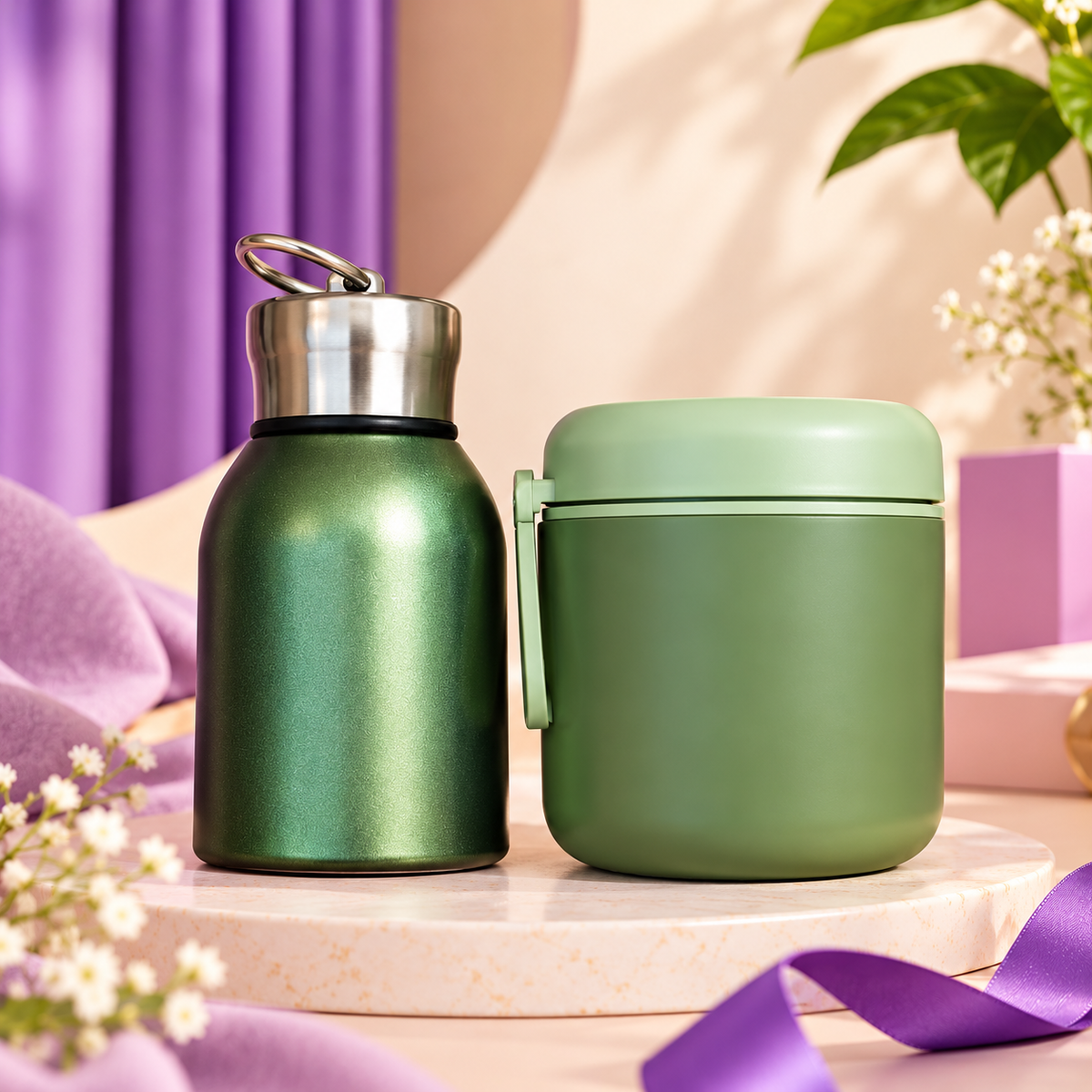 Bottle & Food Jar Combo | 300 ML + 500 ML