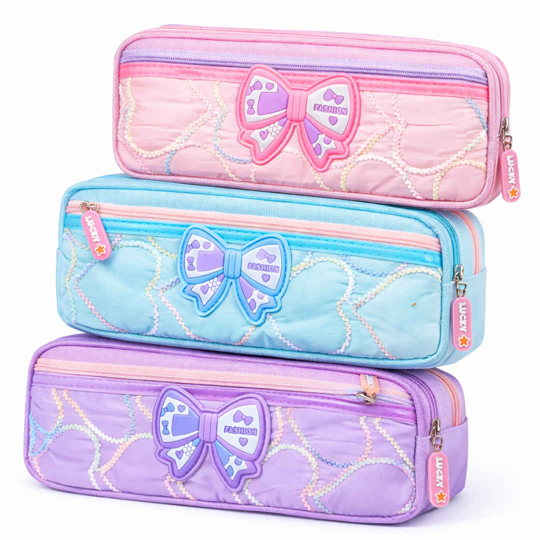 Cute Bow Pencil Pouch for Girls