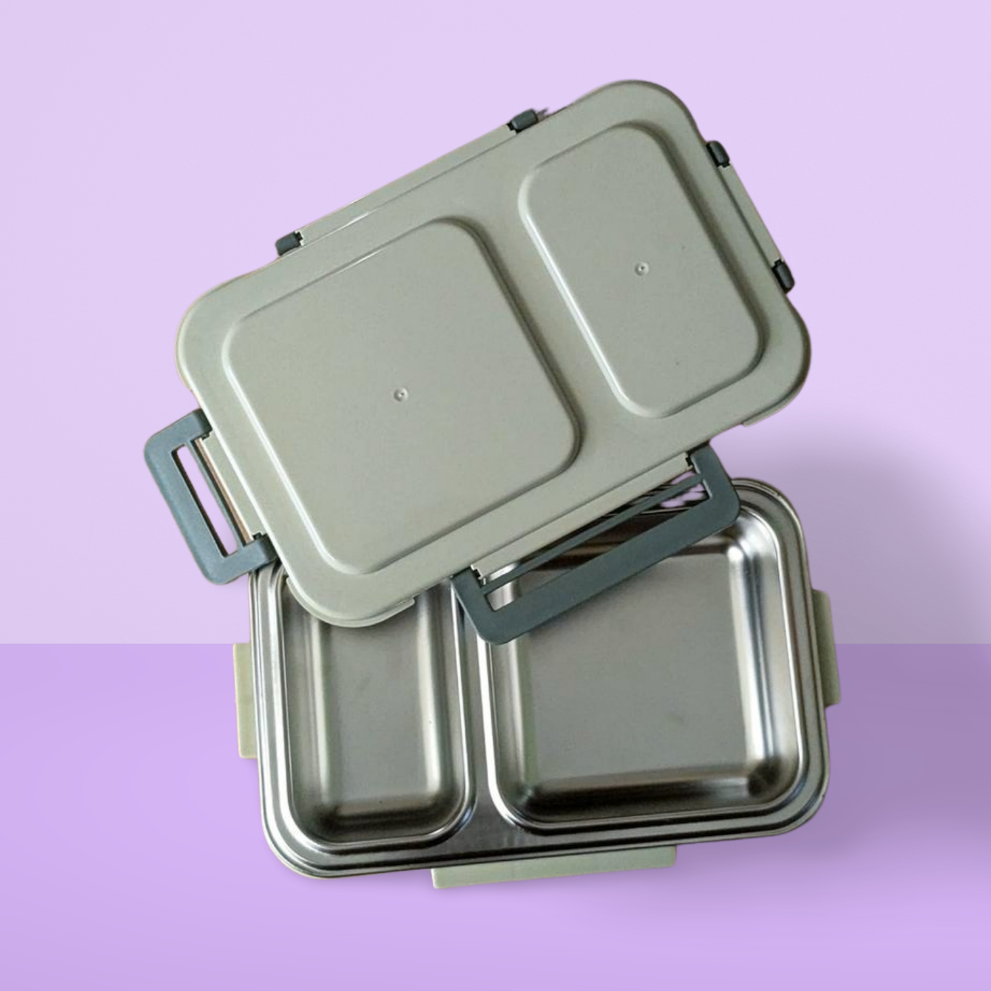 Gray 2 component Lunch Box