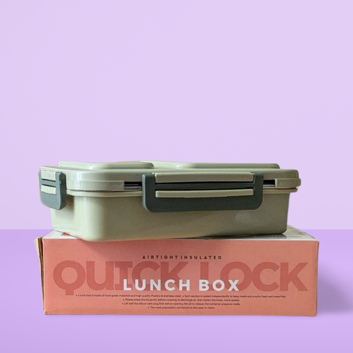 Gray 2 component Lunch Box
