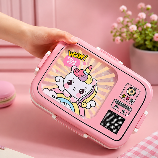 3 Compartment Retro TV Kids Lunch Box