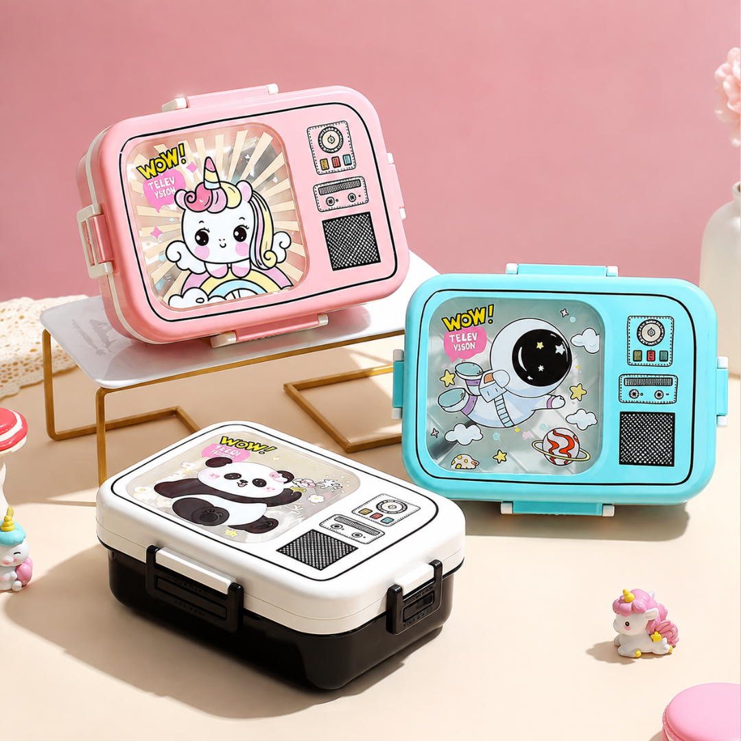 3 Compartment Retro TV Kids Lunch Box