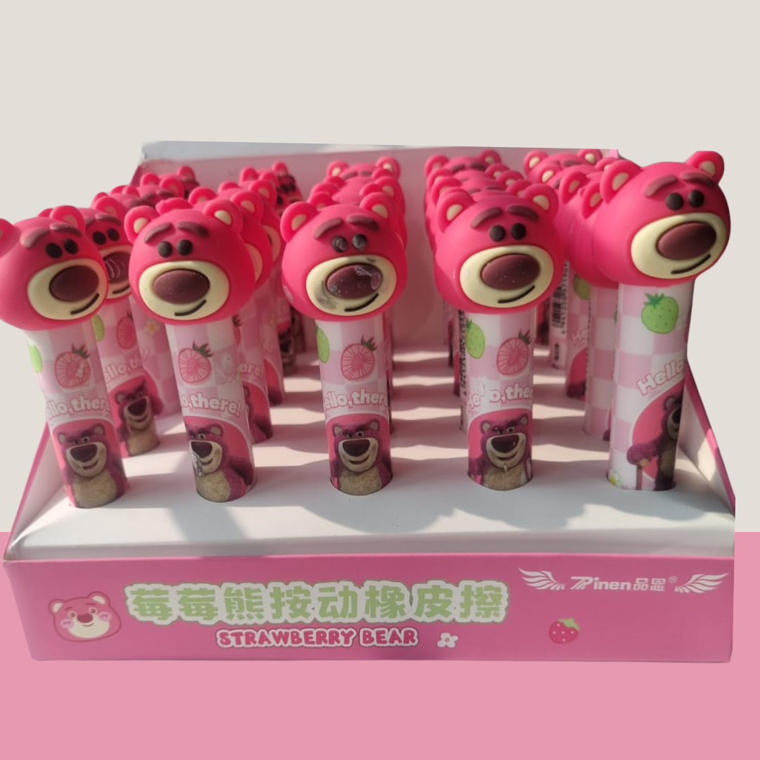 Clutch Strawberry Bear Eraser