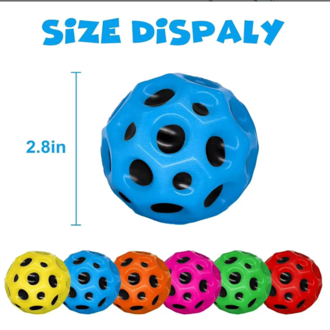 Colorful Moon Ball sensory bounce ball with unique crater design for active play