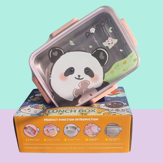 Panda Print Compact Lunch Box