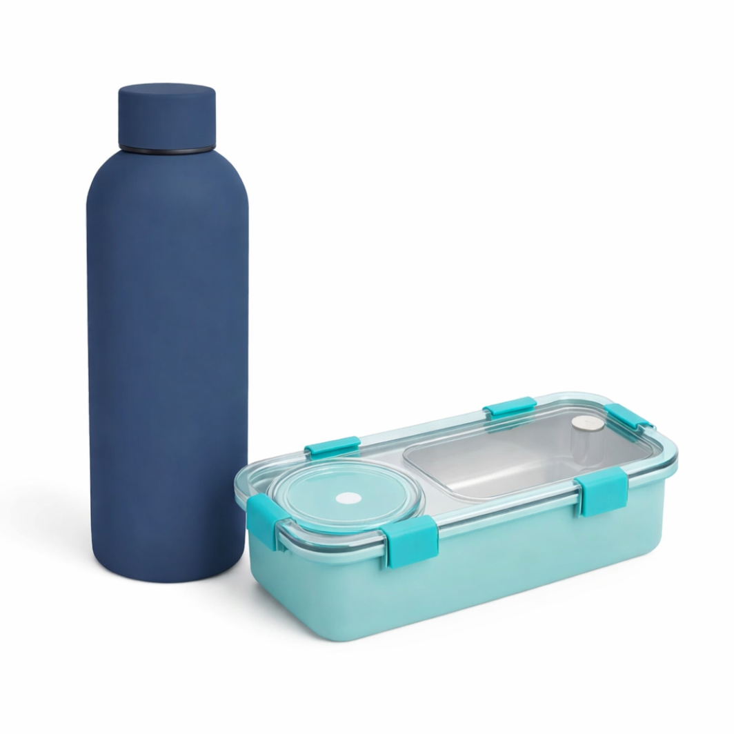 Kids School Essentials Combo | Steel Water Bottle & Lunch Box