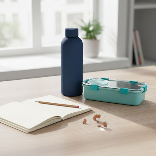 Kids School Essentials Combo | Steel Water Bottle & Lunch Box