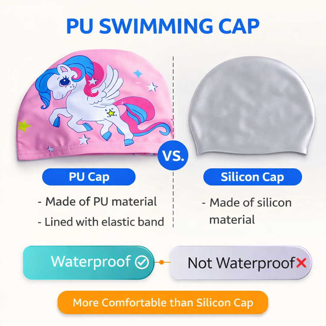 Girls Swimming Goggles & Cap Combo (Assorted Designs)