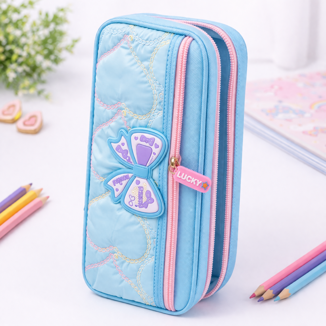 Cute Bow Pencil Pouch for Girls
