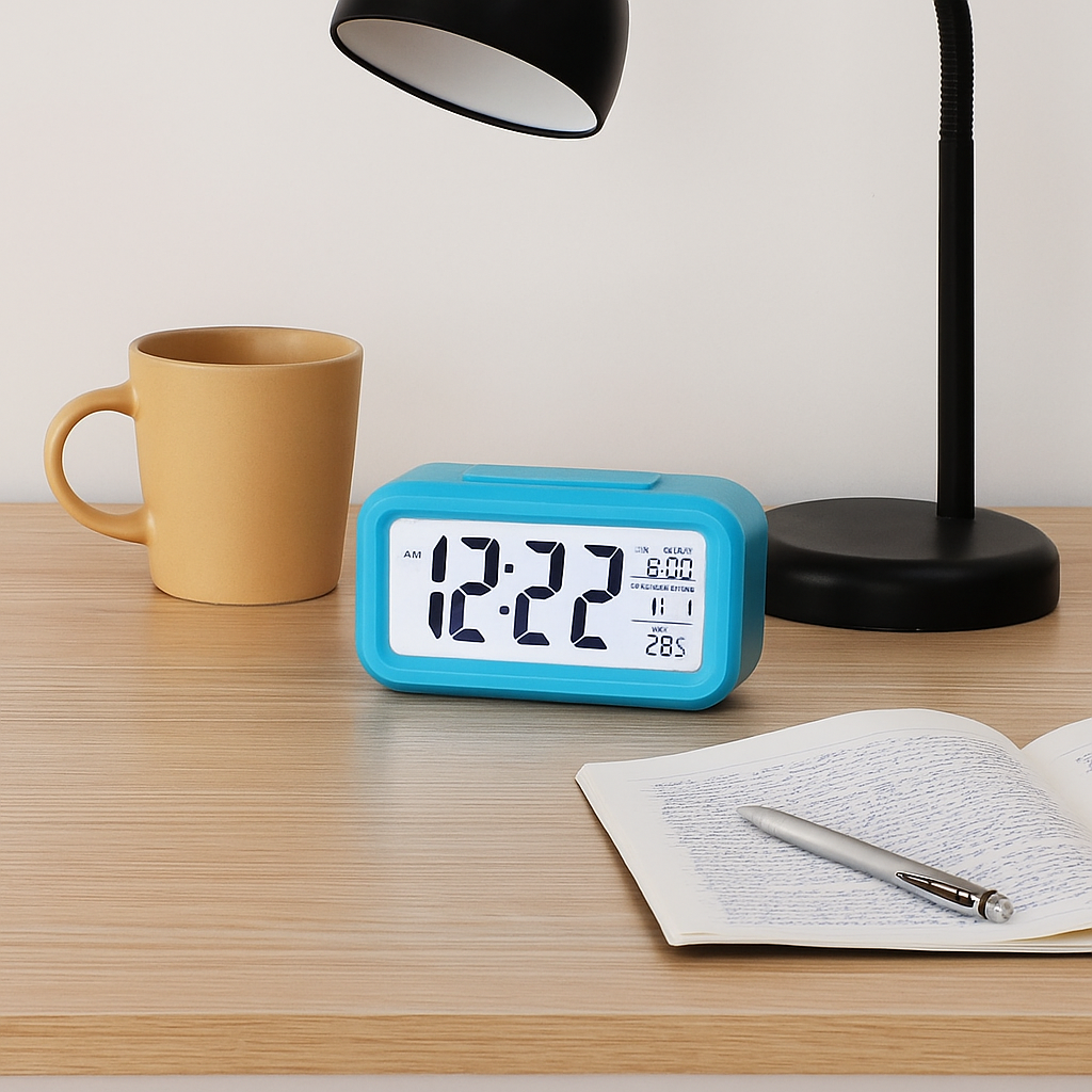 LCD Digital Clock (Blue)