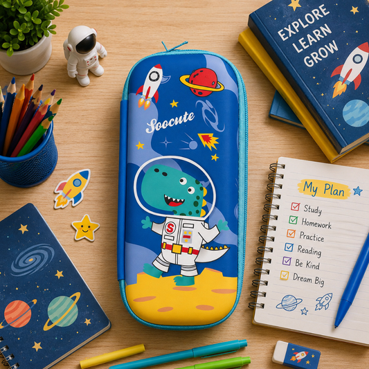 Cute Dinosaur Astronaut Pencil Pouch