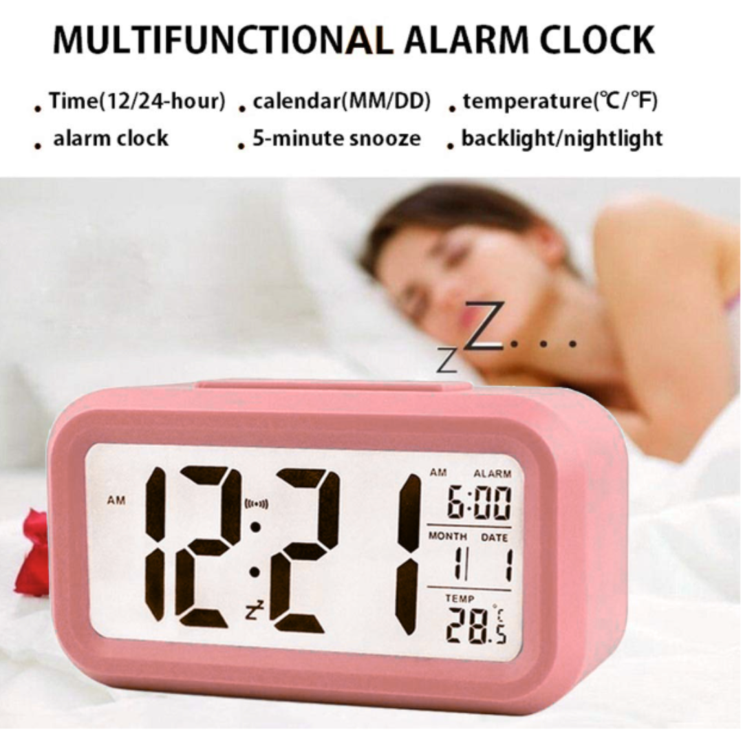LCD Digital Clock (Pink)