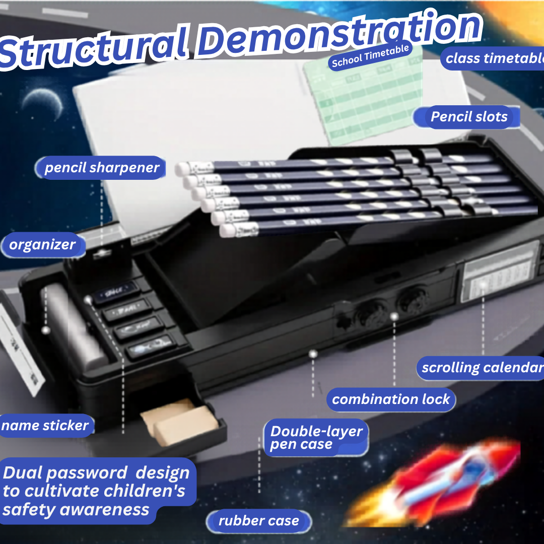 Space Theme Multifunction Pencil Box