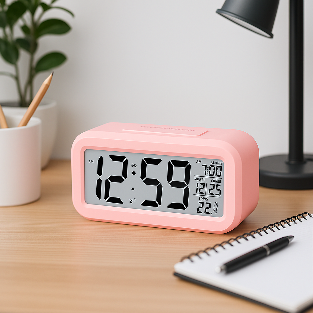 LCD Digital Clock (Pink)