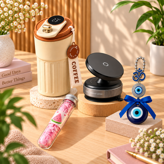Temperature coffee mug and magnetic phone stand gift set